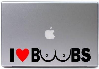 South Coast Stickers I LOVE BOOBS LAPTOP STICKER IPAD TABLET APPLE FUNNY  VINYL GRAPHIC DECAL - South Coast Stickers